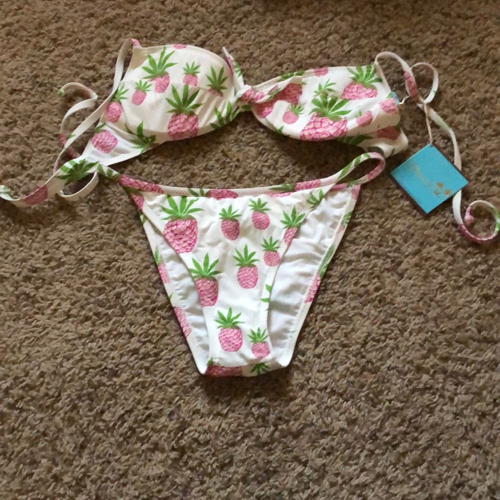 Pink pineapple bathing suit